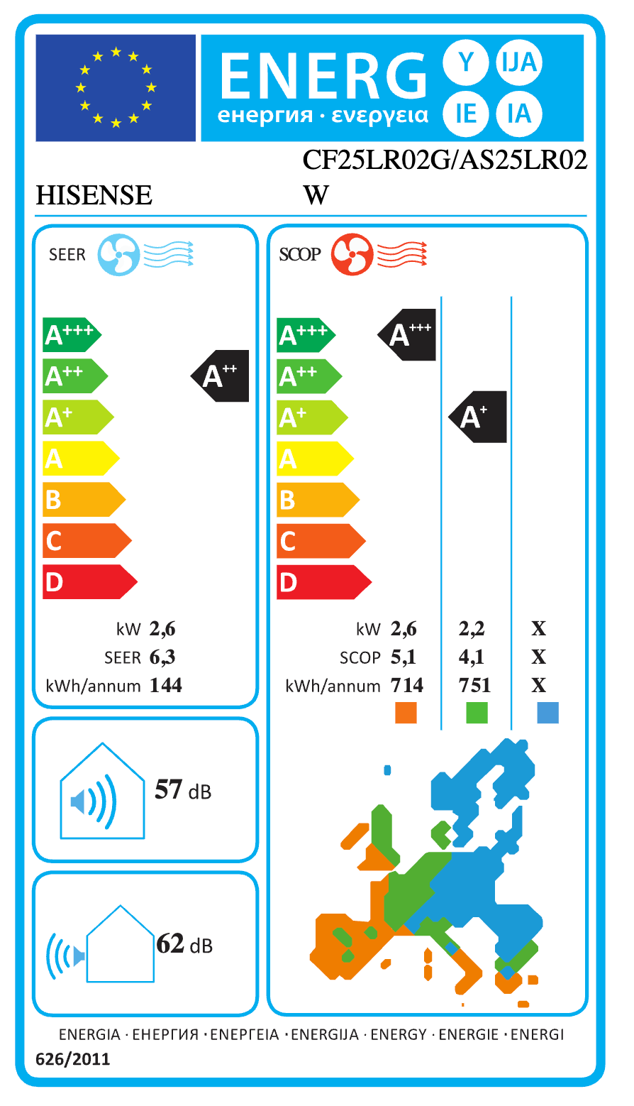 Hisense Hi-Smart Split-Klimaanlage 9000 BTU – CF25LR02G+AS25LR02W