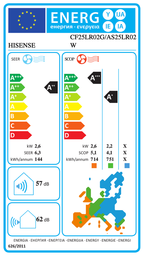 Hisense Hi-Smart 9000 BTU Inverter-Klimagerät – CF25LR02G+AS25LR02W
