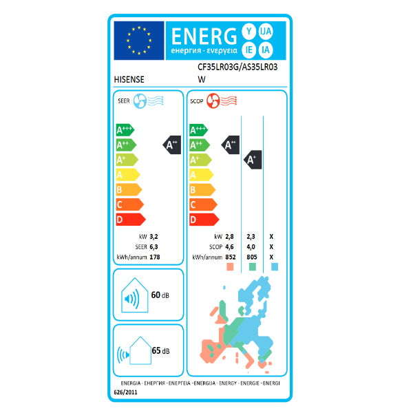 Hisense Hi-Smart Split-Klimaanlage 12000 BTU – CF35LR03G+AS35LR03W