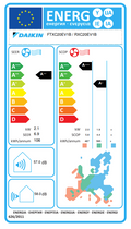 Daikin FTXC20E inverter värmepump – EU-energimärkning