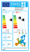 Daikin FDXM25F9 + RXM25A – EU-Energielabel A+/A+