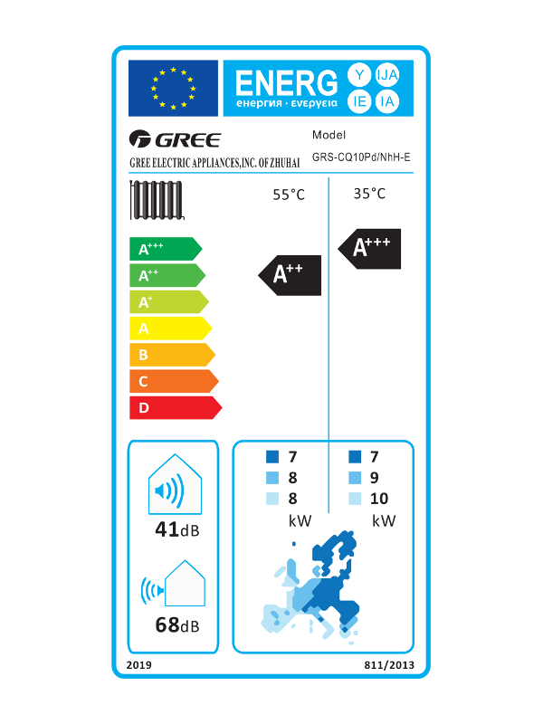 Gree Versati III heat pump with integrated tank for heating, cooling, and domestic hot water with eco-friendly R-32 refrigerant and smart Wi-Fi control