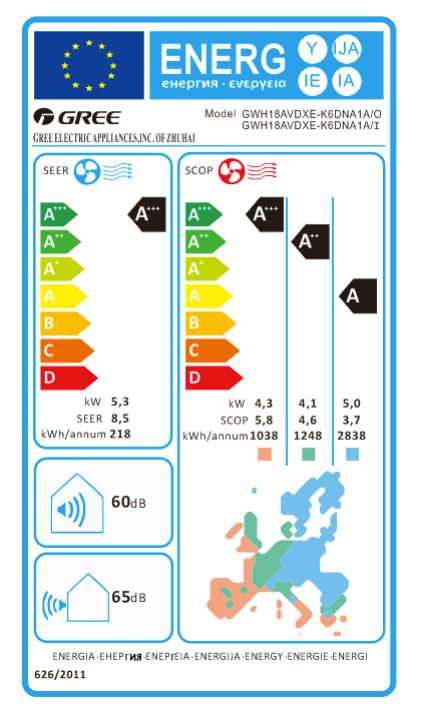 Wechselrichter-Klimaanlage Gree Airy GWH18AVDXE-K6DNA1A + GWH18AVDXE-K6DNA1A