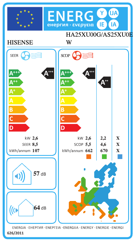 Hisense UNI HA 9000 BTU Inverter-Klimagerät – HA25XU00G+AS25XU0EW
