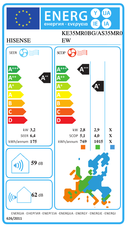 Hisense Ultra Comfort Split-Klimaanlage 12000 BTU – KE35MR0BG+AS35MR0EW