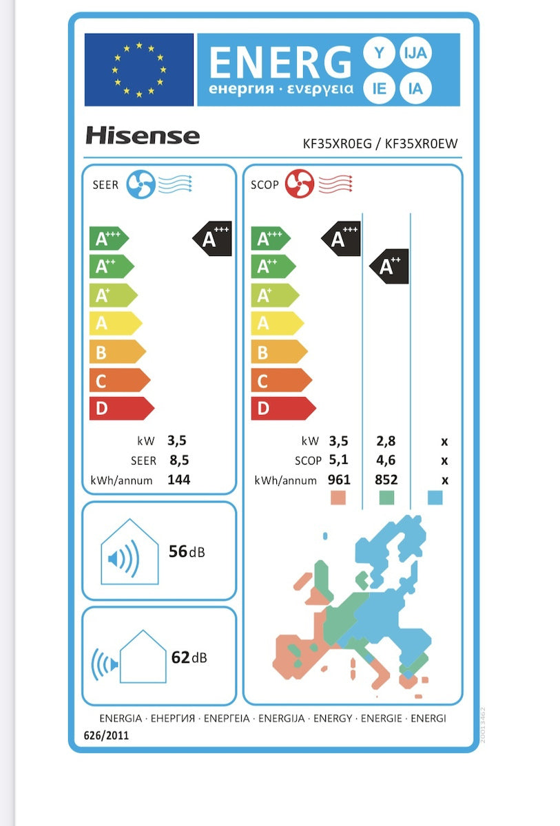 Hisense Energy Expert Inverter Luftkonditionerare – inomhusenhet framifrån