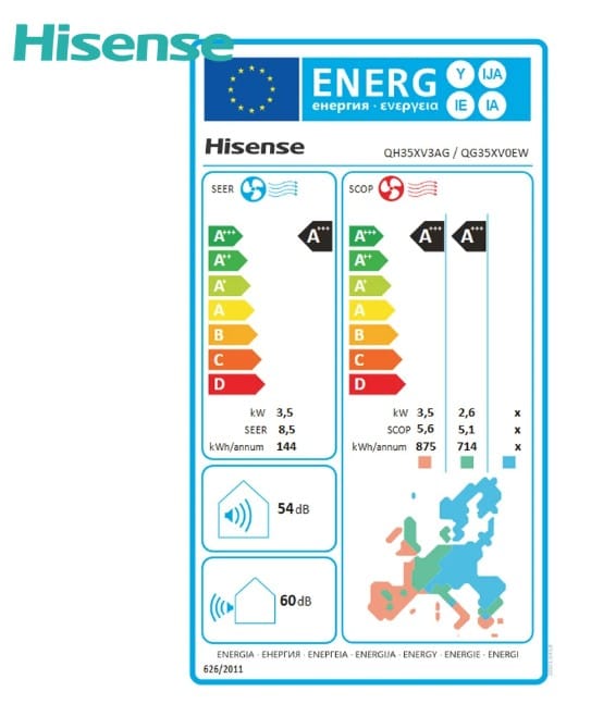 Hisense Energy Pro X 12000 BTU Inverter Air Conditioner – QH35XV4BG+AS35XV4EW