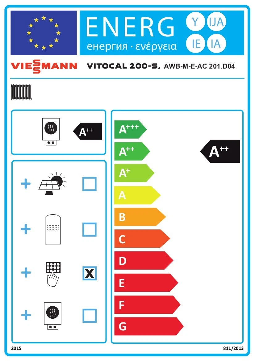 Wärmepumpe VIESSMANN VITOCAL 200-S AWB-ME-AC 201.D04, 4kW, Hydrobox, Heizen, Kühlen und Warmwasser, 230 V