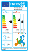 EU Energy Label Daikin FDXM35F3V1B9 / RXM35A5V1B9