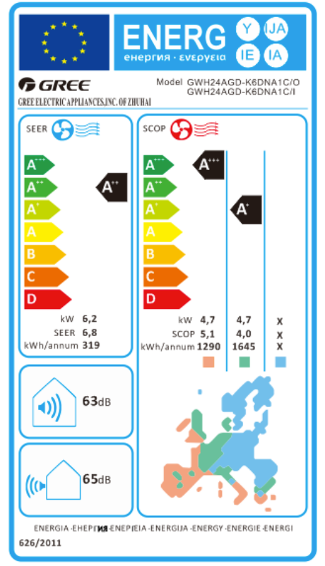 Gree Pular GWH18AGD-K6DNA1D Inverter-Klimaanlage – 18.000 BTU, WLAN, Ionisator, A++/A+, bis zu 32 m²