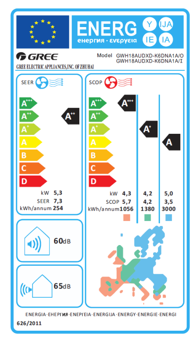 Wechselrichter-Klimaanlage Gree Clivia GWH18AUDXD-K6DNA2A + GWH18AUDXD-K6DNA1A