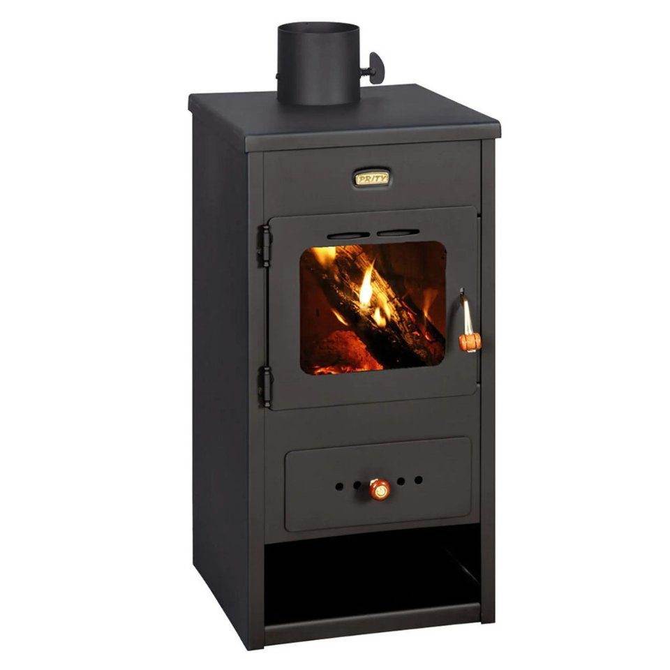 Kaminofen Prity K1 Optima 9kW with feuerfeste Schamottesteine and Keramikglastür
