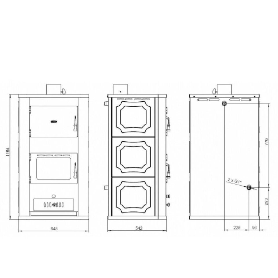 Kamin Prity WD W29 mit Wassermantel, 22,1 + 8,4 kW