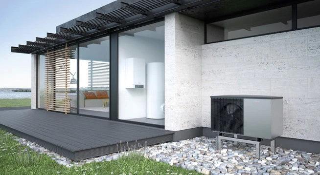 Outdoor installation of Viessmann VITOCAL 200-S 4kW heat pump for heating and cooling