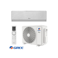 Inverter Air conditioner Gree Airy GWH18AVDXE-K6DNA1A technical specifications table with Wi-Fi, cooling and heating capacities, energy efficiency, dimensions, and package details