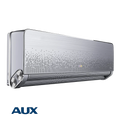 Modern AUX inverter air conditioner with sleek silver design, energy-efficient and Wi-Fi control option.