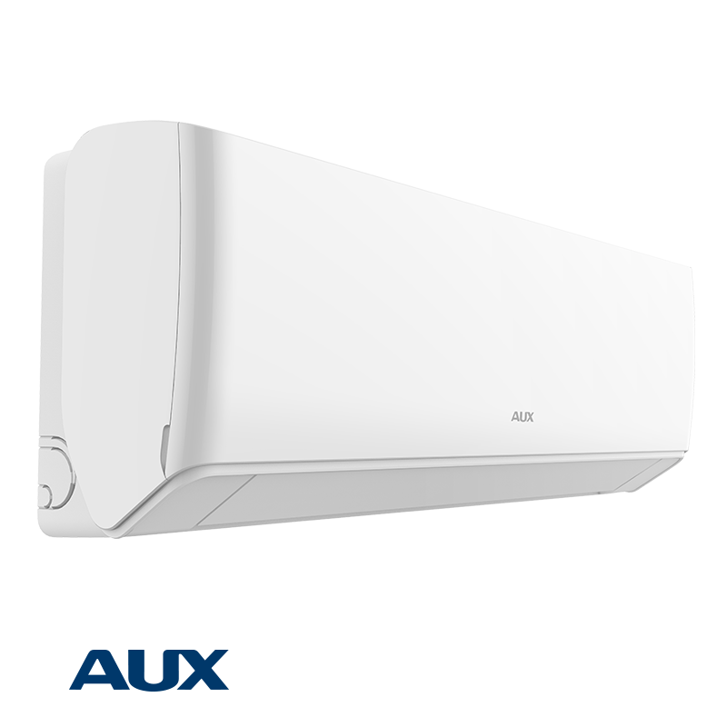 AUX Halo inverter air conditioner 9000 BTU with Wi-Fi, self-cleaning, and triple filtration for efficient cooling and heating up to 24 m² rooms.