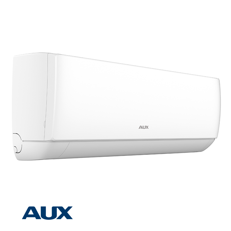 Inverter air conditioner AUX J-Smart 18000 BTU with A++/A+ energy rating, plasma filter, self-cleaning, and Wi-Fi control.