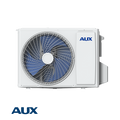 AUX J-Smart ASW-H09B5C4 inverter air conditioner outdoor unit with fan and AUX branding.