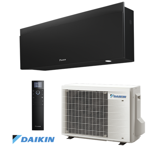 Daikin Emura 3 FTXJ50AB + RXJ50A inverter air conditioner with Wi-Fi, 18,000 BTU, 3D airflow, energy-efficient A++ cooling and heating.