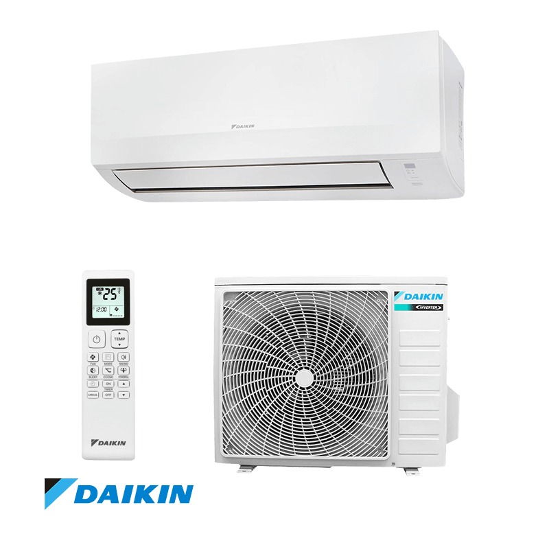 Daikin Sensira FTXC60E white inverter air conditioner with remote control and outdoor unit, 21,000 BTU, Wi-Fi enabled, energy-efficient A++/A+ for rooms up to 40 square meters.