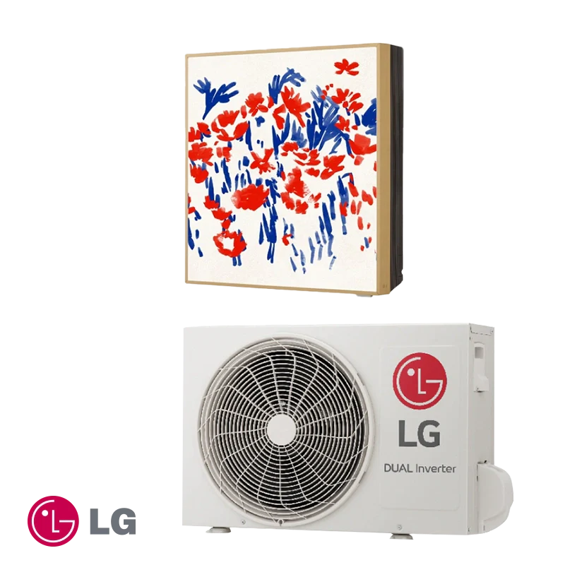 LG Gallery Special A12GA1 inverter air conditioner with artistic indoor unit, 12,000 BTU, Wi-Fi smart control, energy-efficient A++/A+ rating, and eco-friendly R32 refrigerant.