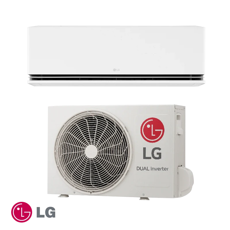 LG New Deluxe inverter air conditioner with 18,000 BTU, Wi-Fi control, Plasmaster Ionizer, energy-efficient A++/A+ rating, and quiet operation.