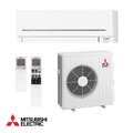 Mitsubishi Electric inverter air conditioner MSZ-AP71VGK + MUZ-AP71VG with indoor unit, outdoor unit, and two remote controls for rooms up to 50m².