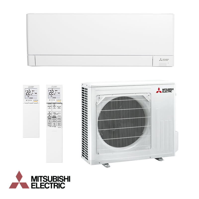 Mitsubishi Electric AY series 18,000 BTU inverter Klimaanlage with indoor and outdoor units and remote controls