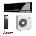 Mitsubishi Electric MSZ-EF50VGKB inverter air conditioner with 18,000 BTU, silver ion filter, ultra-quiet operation, built-in Wi-Fi, and eco-friendly R-32 refrigerant.