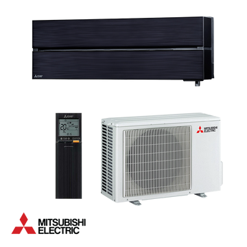 Mitsubishi Electric MSZ-LN25VGB black inverter air conditioner with Wi-Fi remote, plasma quad plus filter, ultra-quiet operation, and high energy efficiency A+++