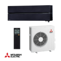 Mitsubishi Electric MSZ-LN60VGB + MUZ-LN60VG inverter air conditioner with sleek black indoor unit, white outdoor unit, and remote control.
