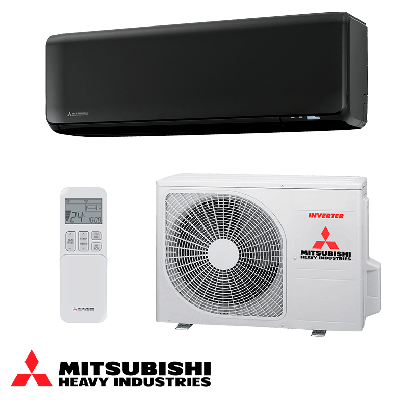 Inverter Air conditioner Mitsubishi Heavy Industries SRK 25 ZT-WFB + SRC 25 ZT-W Black / 9 000 BTU