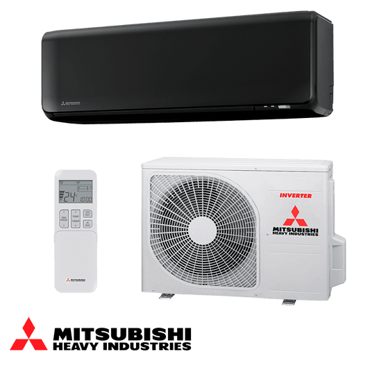 Inverter Air conditioner Mitsubishi Heavy Industries SRK 25 ZT-WFB + SRC 25 ZT-W Black / 9 000 BTU