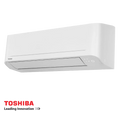 Toshiba Sumato RAS-B24B2KVG-E inverter air conditioner with 24,000 BTU cooling and heating for rooms up to 43m², featuring DC Twin Rotary compressor and self-cleaning function.