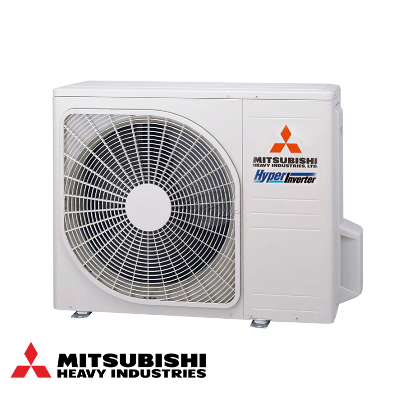 Mitsubishi Heavy Industries SRK35ZS-W + SRC35ZS-W inverter air conditioner outdoor unit with 12,000 BTU cooling and heating capacity, A++ energy class, built-in Wi-Fi, and quiet operation.