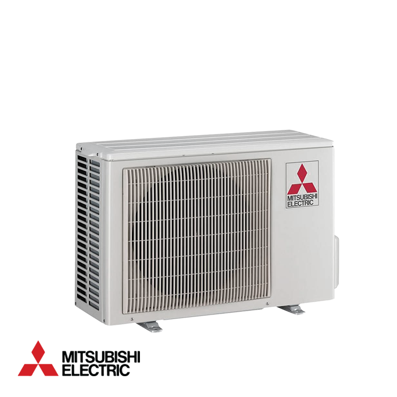 Outdoor unit of Inverter Air conditioner Mitsubishi Electric MSZ-EF35VGKW + MUZ-EF35VG with Mitsubishi Electric logo and ventilation grille.