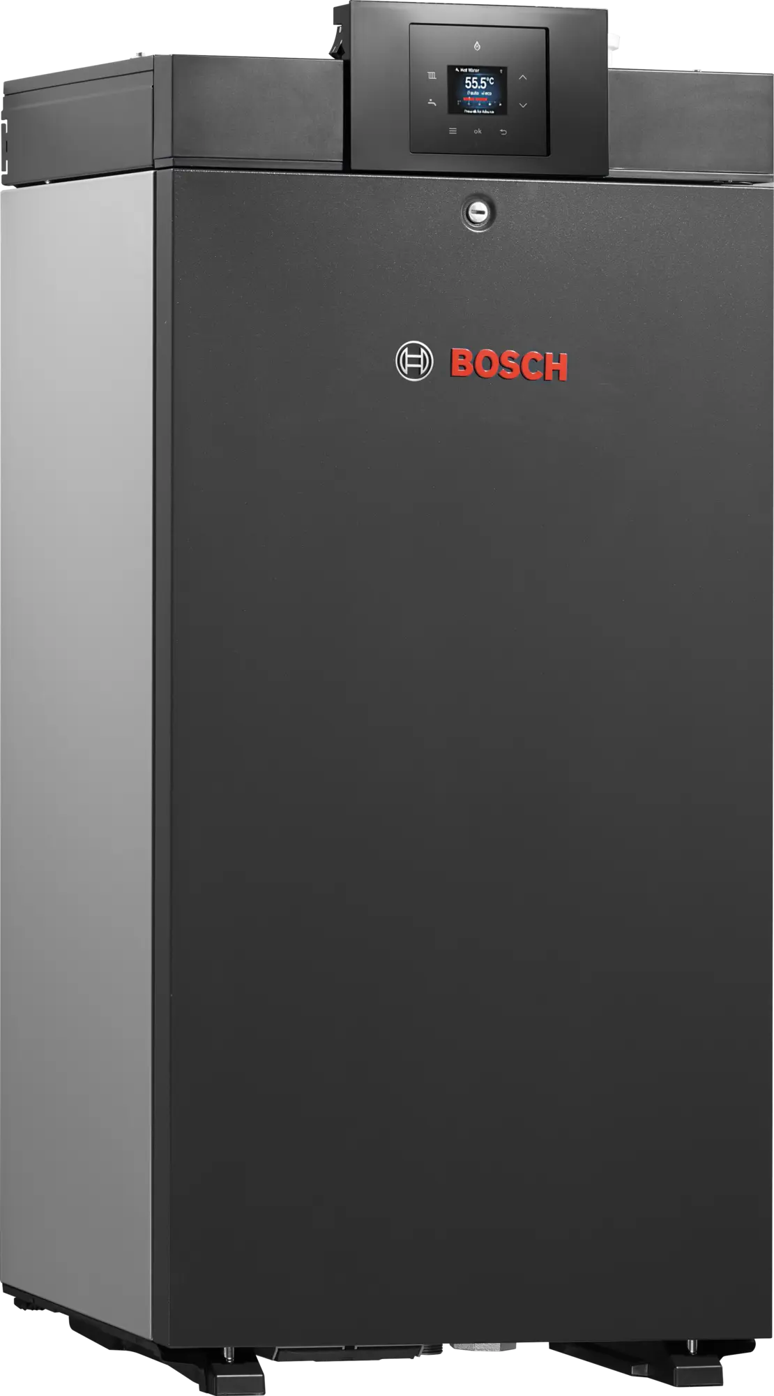 Bosch Condens 7000 WP compact condensing boiler for large buildings with cascade connection capability and high energy efficiency.