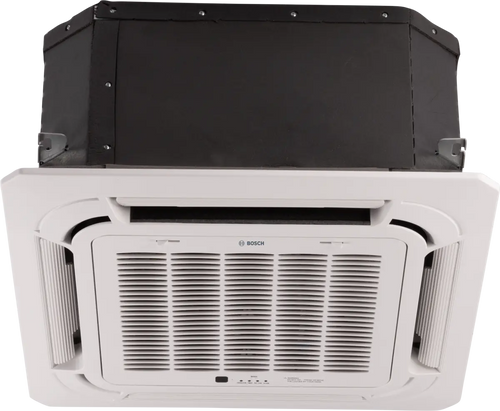 Bosch Compact Cassette Klimaanlage Climate 5000iM slim ceiling unit with 2 kW cooling capacity and A++ energy class.