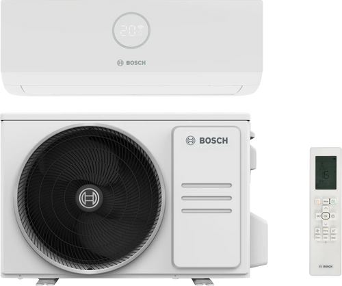 Bosch Climate 3000i indoor air conditioner unit with 5.3 kW cooling, energy-efficient A++ class, quiet operation, and smart Wi-Fi control