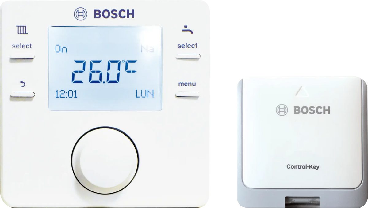 Bosch KCR110 RF wireless programmable weather and room temperature regulator with LCD display and buttons