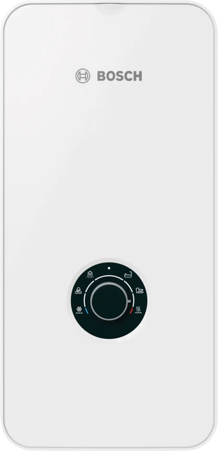 Bosch Electric Instantaneous Water Heater Tronic 5000 TR5001 with compact design and rotary knob control for kitchen and bathroom use