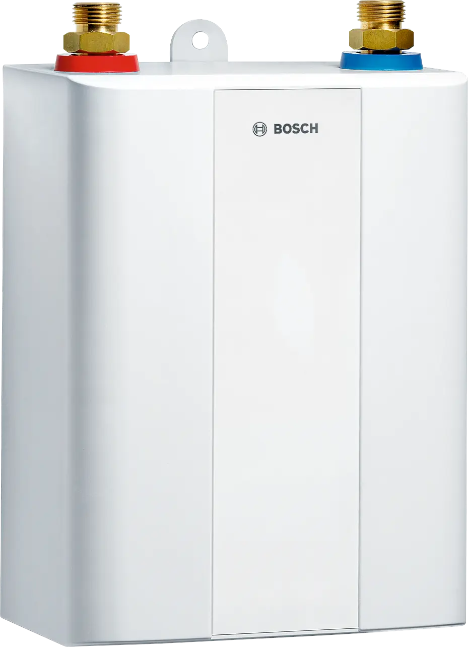 Bosch Tronic 4000 6 ET electronic instant water heater with stainless steel heating element and splash-proof housing