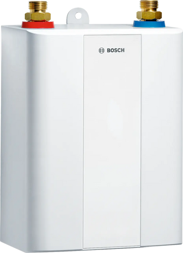 Bosch Tronic 4000 6 ET electronic instant water heater with stainless steel heating element and splash-proof housing