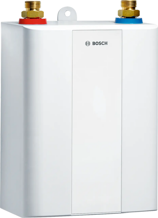 Bosch Tronic 4000 6 ET electronic instant water heater with stainless steel heating element and splash-proof housing