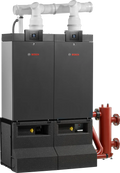 Bosch Condens 7000 WP condensing boiler system with cascade connection for large buildings, energy-efficient and compact design
