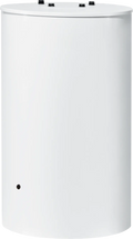 Bosch WSTB 120 O enamelled steel hot water tank with white PVC film, top-mounted connections, and magnesium anode for corrosion protection