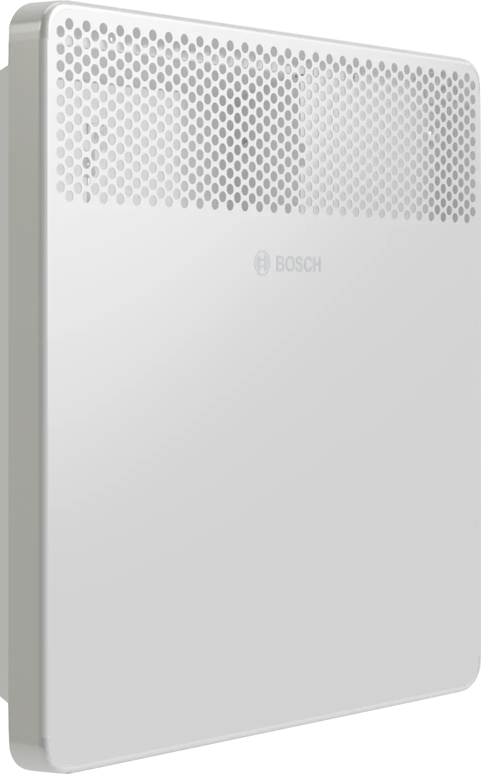 Bosch 1500W electric convector heater with LED display, adjustable thermostat, timer, safety Eigenschaften, and splash water protection for home or office use.