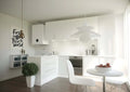 Bosch Condens 5700i WT wall-mounted gas boiler with integrated hot water tank installed in a modern white kitchen.