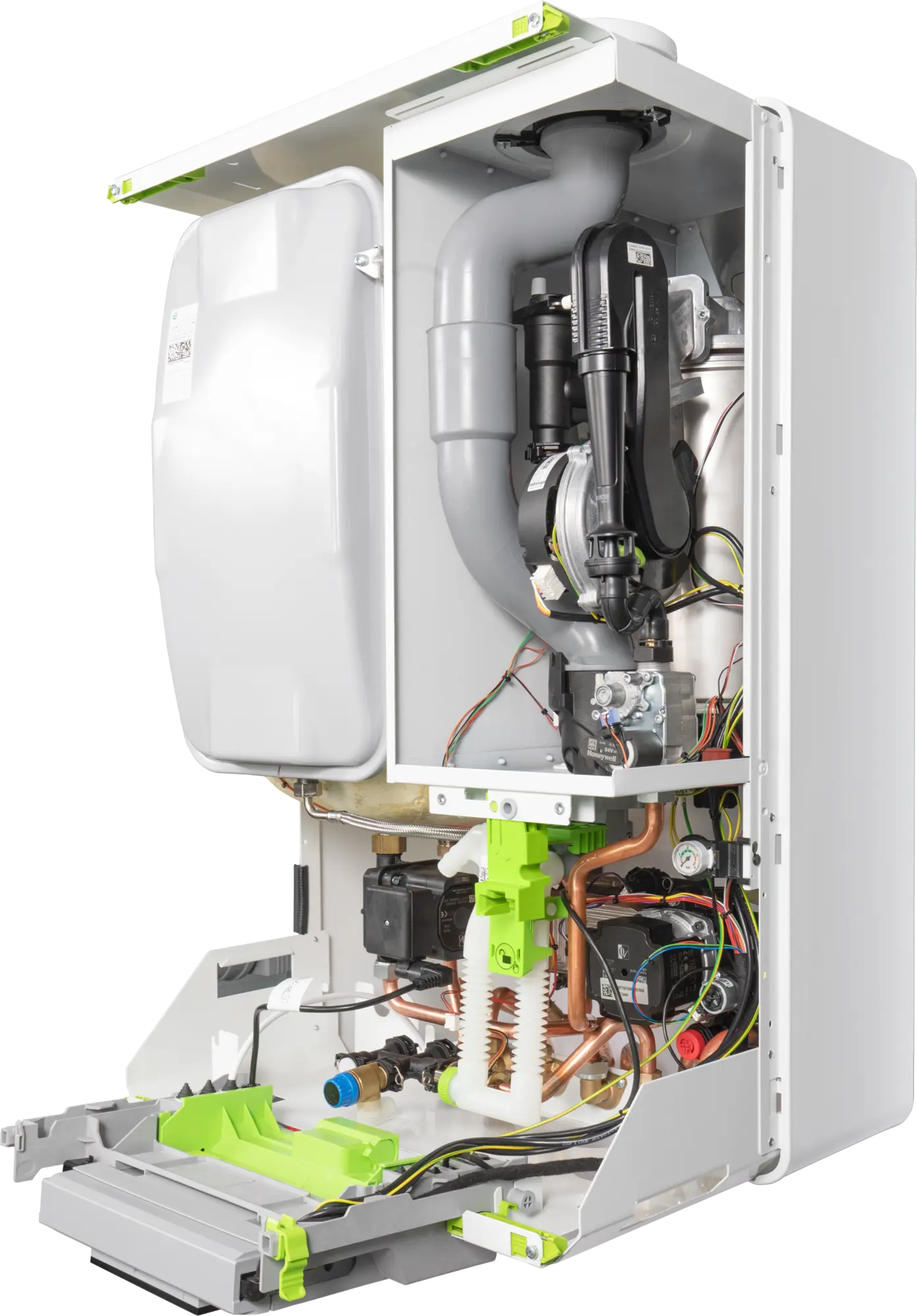 Bosch Condens 5700i WT wall-mounted gas condensing boiler with integrated hot water tank and smart control features
